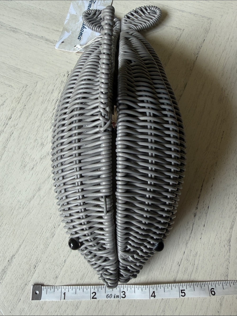 New Tommy Bahama Dolphin Woven Crossbody Bag in Charcoal Gray - Picture 14 of 15